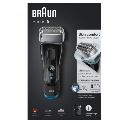 5190cc Series 5 Wet & Dry + Clean & Charge  Braun