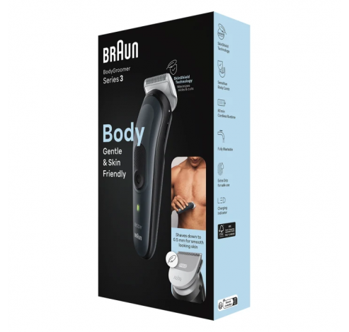 Body groomer BG3340 Full body met SkinShield-technologie, 80 min. gebruikstijd, 3 tools  Braun