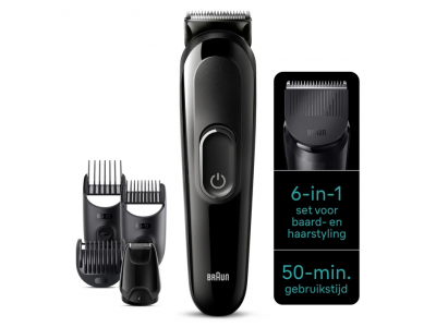 6-in-1 Style Kit 3 MGK3420 baard, haar. Met 50 min. gebruikstijd, zwart