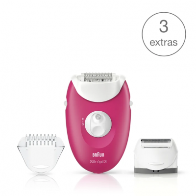 Silk-épil 3 3-410 epilator met 3 extra's incl. scheerhoofd.  Braun