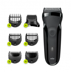 Series 3 Shave&Style 300BT scheerapparaat met precisiebaardtrimmer en 5 kammen, zwart. 