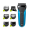 Series 3 Shave&Style 310BT Wet&Dry scheerapparaat met precisiebaardtrimmer en 5 kammen, zwart/blauw. Braun
