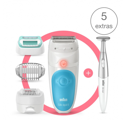 Silk-épil 5-810 Wet & Dry epilator met 5 extra’s incl. bikinistyler.  Braun