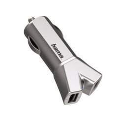 Hama Alu Dual-USB Autolader 3.4A Zilver 