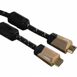 Hama Premium HDMI™-kabel met ethernet, conn. - conn., ferriet, metaal, 0,75 m 