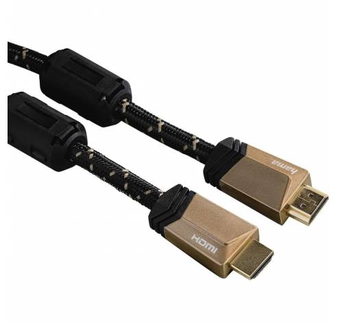 Premium HDMI™-kabel met ethernet, conn. - conn., ferriet, metaal, 0,75 m  Hama