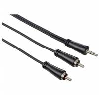 Câble audio, jack mâle 3,5mm - 2 RCA mâles, stéréo, 1,5m, Noir 