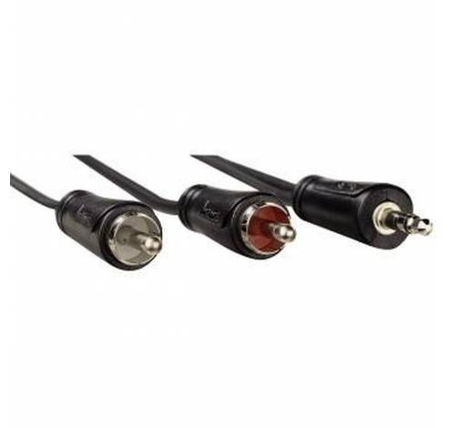 Câble audio, jack mâle 3,5mm - 2 RCA mâles, stéréo, 1,5m, Noir  Hama