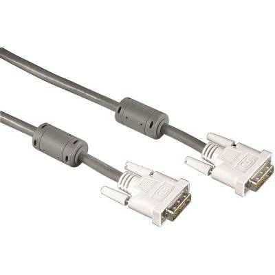 Câble DVI Single Link, DVI mâle/mâle, Double blindage, Ferrites, Gris,1,80m  Hama