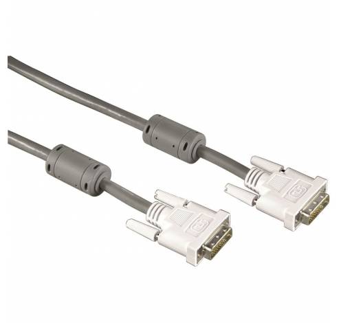 Câble DVI Single Link, DVI mâle/mâle, Double blindage, Ferrites, Gris,1,80m  Hama