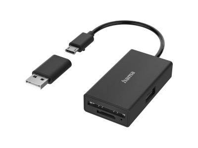 USB-OTG-Hub/Card Reader 3-Port USB-A w/ USB-A-Adapter