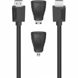 Hama High Speed HDMI-Cable 4K 1.50m + 2 HDMI-Adapters 