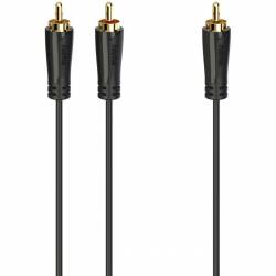 Hama Subwoofer Cable Cinch-Plugs - 2 Cinch-Plugs Gold Pla...