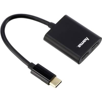 2IN1-USB-C-Audio/Hub w/ Geintegreerde Oplaadadapter 