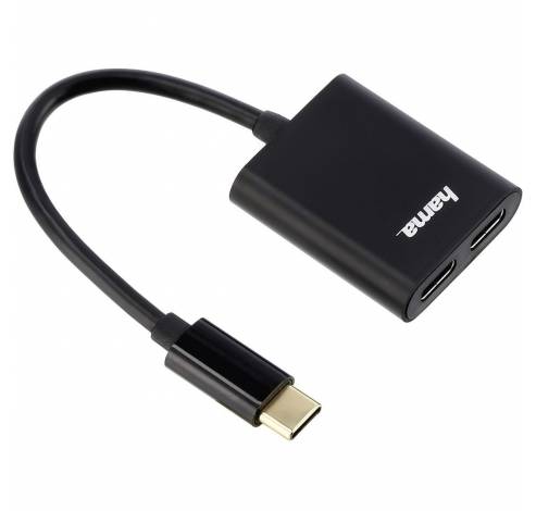 2IN1-USB-C-Audio/Hub w/ Geintegreerde Oplaadadapter  Hama