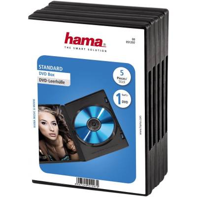 DVD Jewel Case Double 5-pack Black  Hama