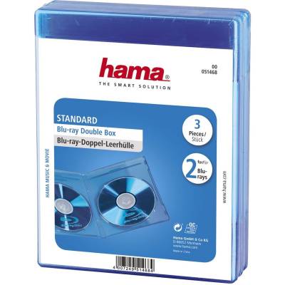Blu-Ray Jewel Case Double 3-pack Blue  Hama