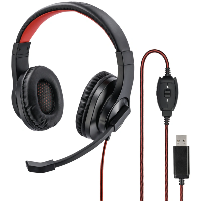 PC-Office-headset HS-USB400, stereo, zwart               Hama