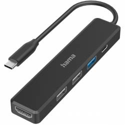 Hama USB-C-Hub Multiport 5-Port 3X USB-A USB-C HDMI 