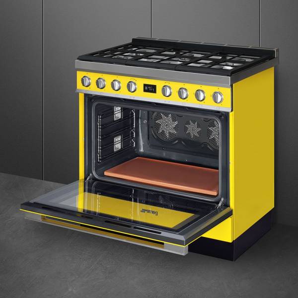 Portofino Fornuis 90x60cm CPF9GMYW Geel Smeg Portofino Fornuis 90x60cm CPF9GMYW Geel Smeg