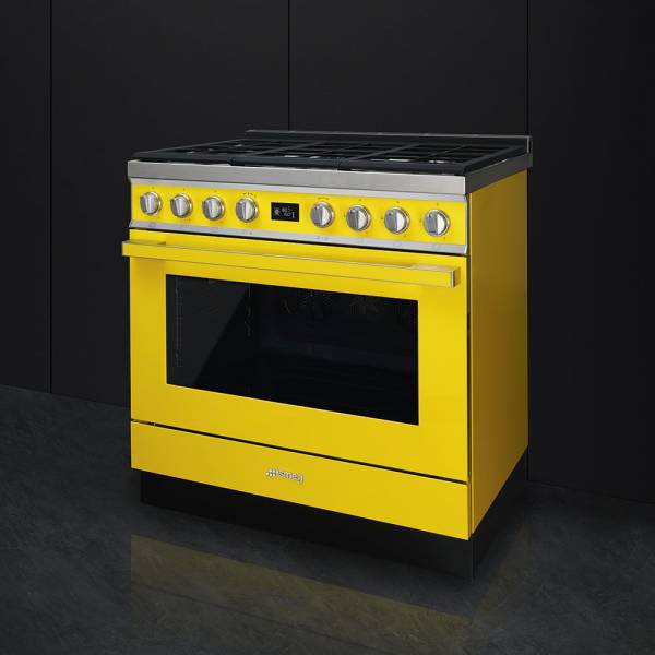 Portofino Fornuis 90x60cm CPF9GMYW Geel Smeg Portofino Fornuis 90x60cm CPF9GMYW Geel Smeg