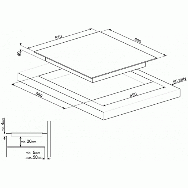 Universeel kookplaat inductie 60cm SI7643B 