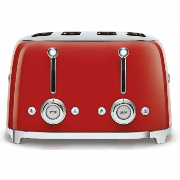 Broodrooster 4 sleuven 4 sneden Rood Smeg Broodrooster 4 sleuven 4 sneden Rood Smeg