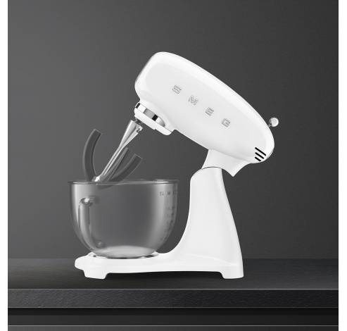 Keukenrobot 4,8L Wit met glazen mengkom  Smeg