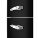 Jaren '50 Koelkast/diepvriezer 222L+72L D scharnieren links zwart  
