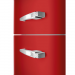 Jaren '50 Koelkast/diepvriezer 222L+72L scharnieren links rood  