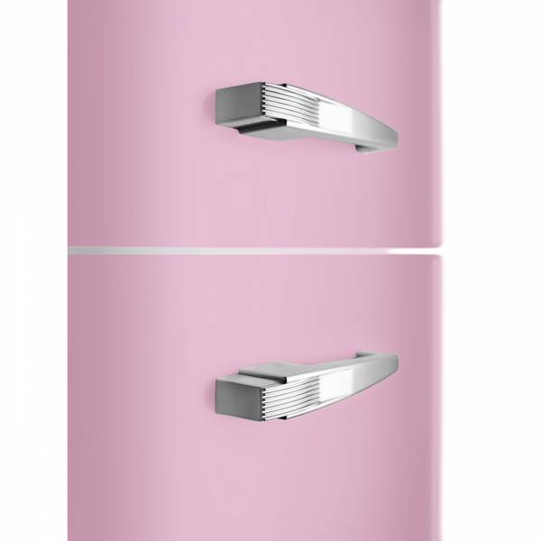 Jaren '50 Koelkast/diepvriezer 234L+97L scharnieren rechts roze Smeg