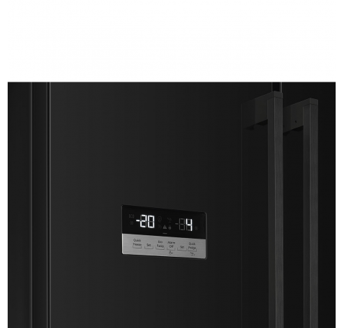 Koel-vriescombinatie met 2 deuren en 2 schuiven breedte 84cm 539L No Frost met display zwart  Smeg