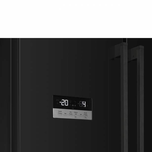 Koel-vriescombinatie met 2 deuren en 2 schuiven breedte 84cm 539L No Frost met display zwart 