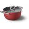 Kookpot met glazen deksel 24 cm rood 