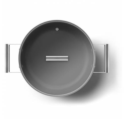 Sauteerpan met glazen deksel 28 cm crème  Smeg