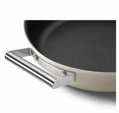 Sauteerpan met glazen deksel 28 cm crème  Smeg