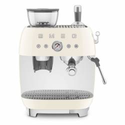 Espresso koffiemachine met geïntegreerde molen - crème Smeg