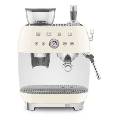 Machine à café expresso avec broyeur intégré - crème Smeg