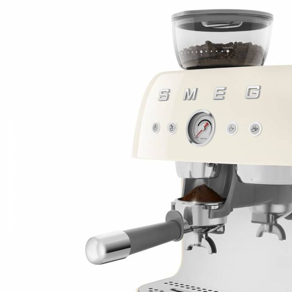 Espresso koffiemachine met geïntegreerde molen - crème 