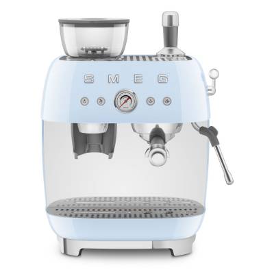 Machine à café expresso avec broyeur intégré - bleu pastel Smeg