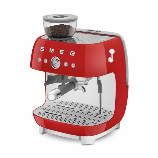 Espresso koffiemachine met geïntegreerde molen - rood Smeg