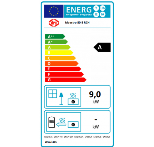 Maestro 80/3 Eco Wave Zwart, Clear View Glass, Aardgas  Dru