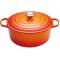 Gietijzeren Ronde cocotte 22cm  3,3L oranjerood 