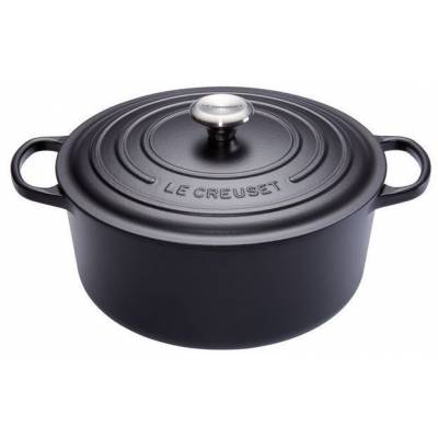 Cocotte ronde en fonte 28cm 6,7L noir mat  Le Creuset