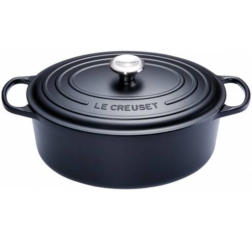 Gietijzeren Ovale Cocotte met zwart interieur 27cm 4,1L zwart  Le Creuset