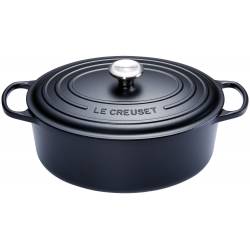 Gietijzeren Ovale cocotte met zwart interieur 29cm 4,7L zwart 