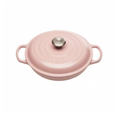 Gietijzeren ronde braadpan campagnard in Chiffon Pink 26cm 2,2l  Le Creuset