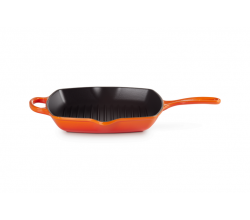 Grillit® Vierkant in Geëmailleerd Gietijzer 26cm Oranjerood Le Creuset