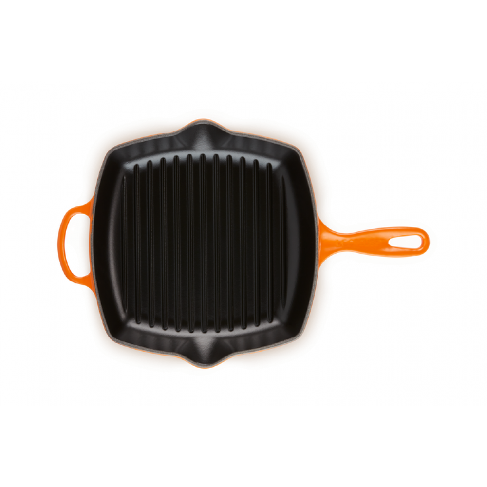 Le Creuset Grillpannen Grillit® Vierkant in Geëmailleerd Gietijzer 26cm Oranjerood