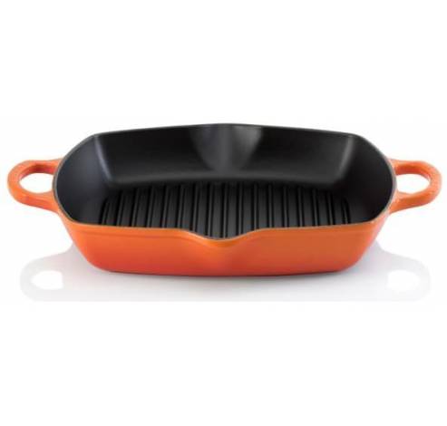 Gril carré profond en fonte émaillée 30cm Volcanique  Le Creuset